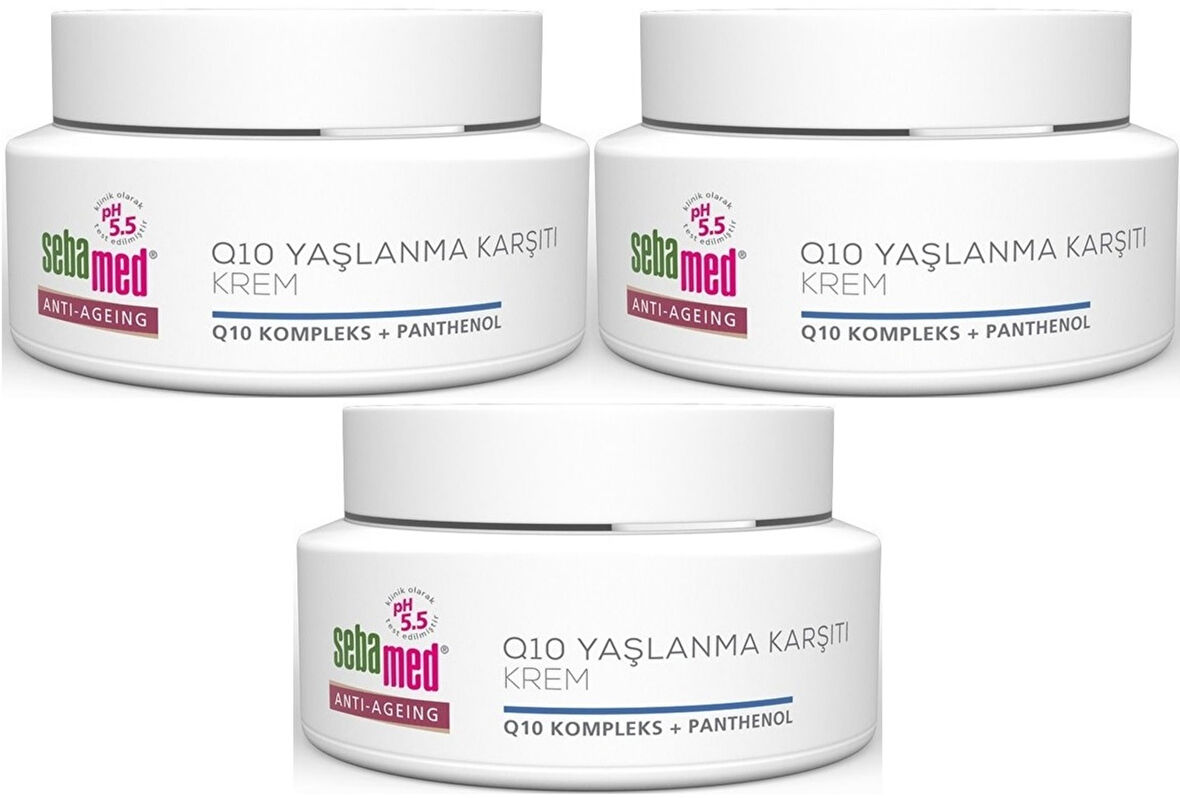 Sebamed Q10 Yaşlanma ve Kırışıklık Karşıtı Koruyucu Anti-Age Krem 50ML (3 Lü Set)