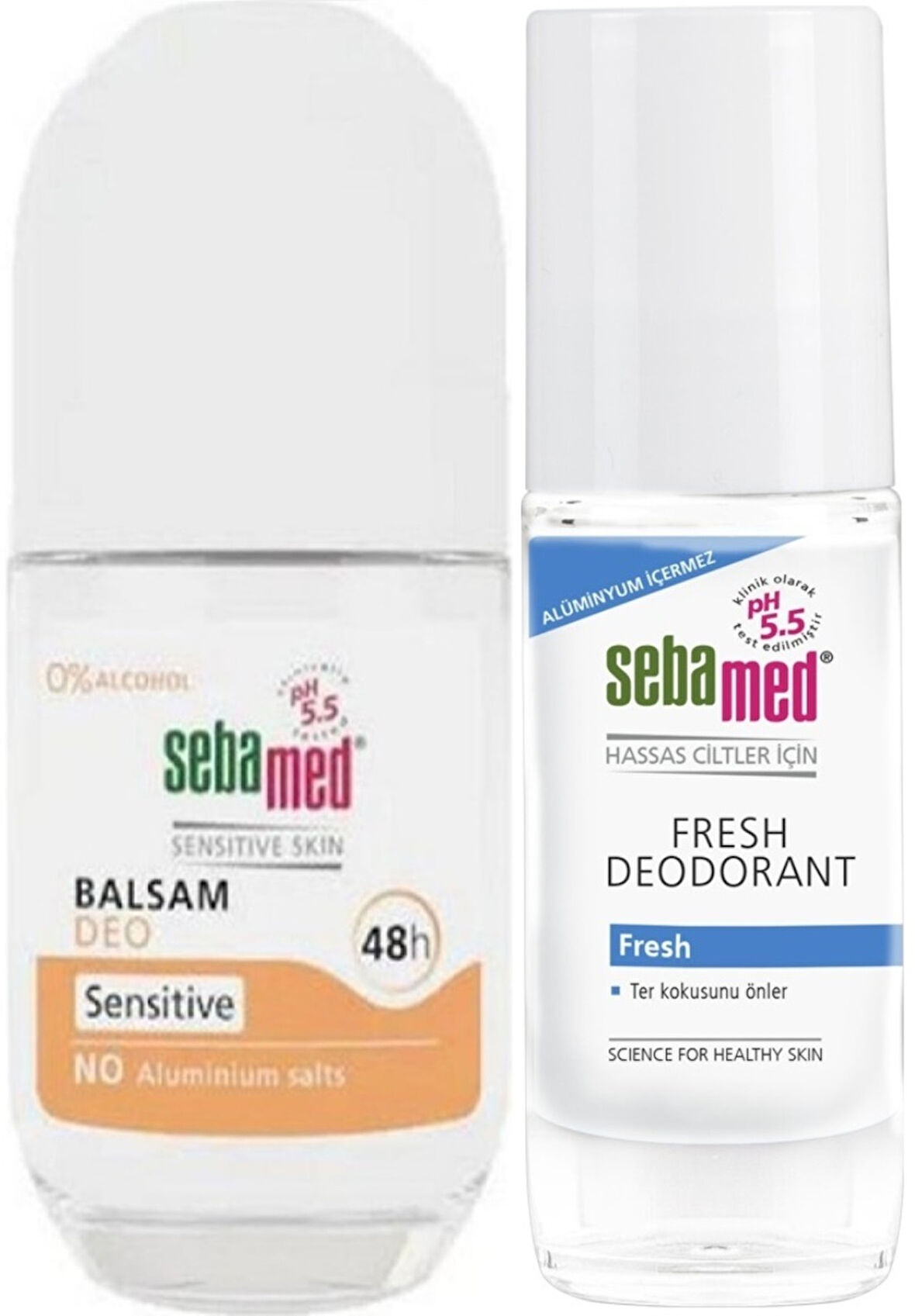 Sebamed Deodorant Roll-On 50ML Balsam Hassas/Sensitive + Roll-On 50ML Fresh (Karma 2 Li Set)