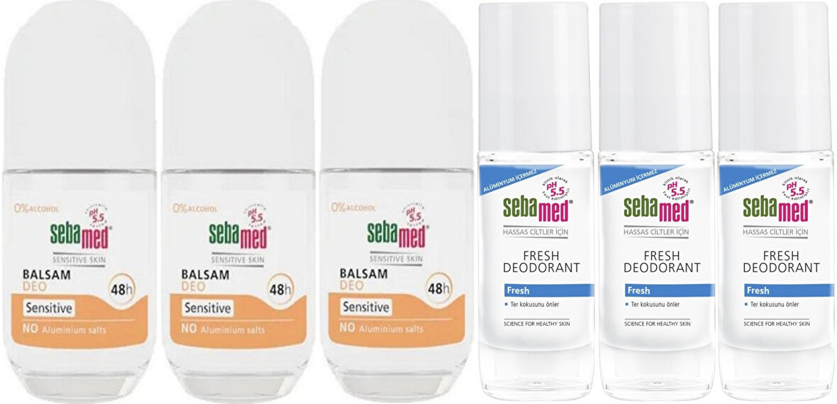 Sebamed Deodorant Roll-On 50ML Balsam Hassas/Sensitive + Roll-On 50ML Fresh (Karma 6 Lı Set)