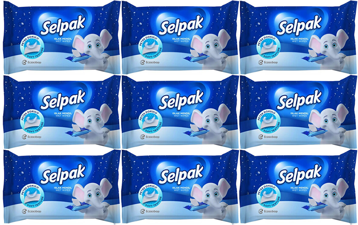 Selpak Islak Cep Mendil 10 Yaprak Klasik (9 Lu Set)