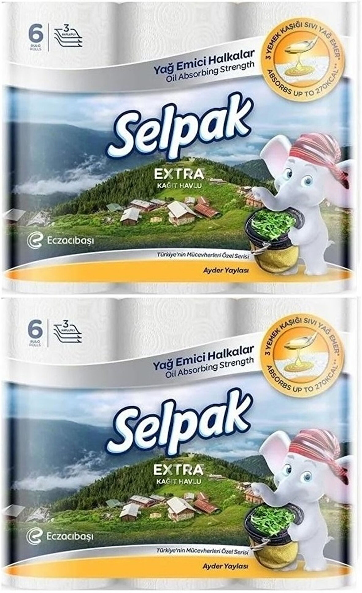 Selpak Kağıt Havlu (3 Katlı) 12 Li Set Extra (2PK*6)