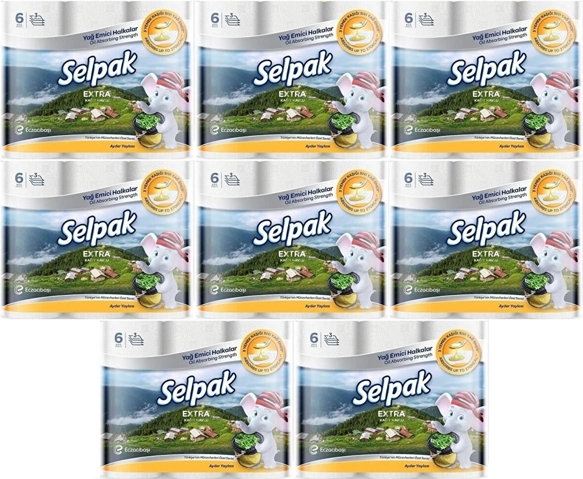 Selpak Kağıt Havlu (3 Katlı) 48 Li Set Extra (8PK*6)