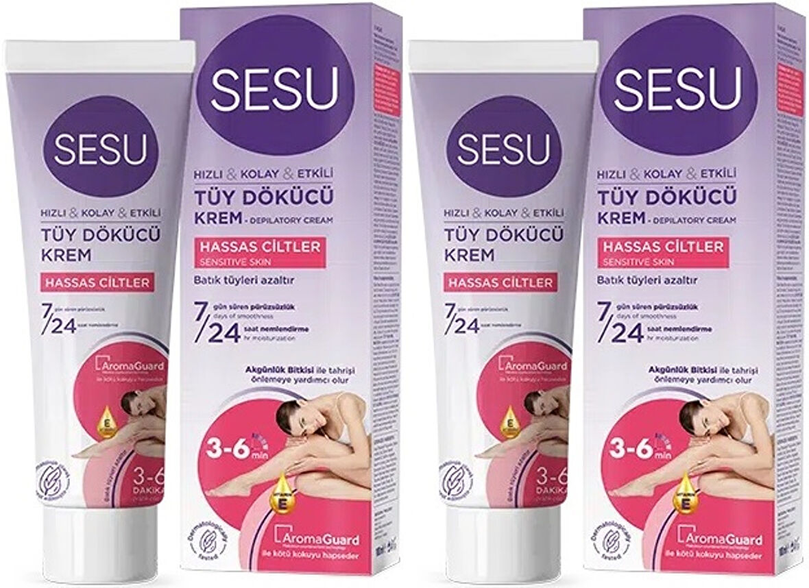 Sesu Tüy Dökücü Krem 100ML Hassas Ciltler (2 Li Set)