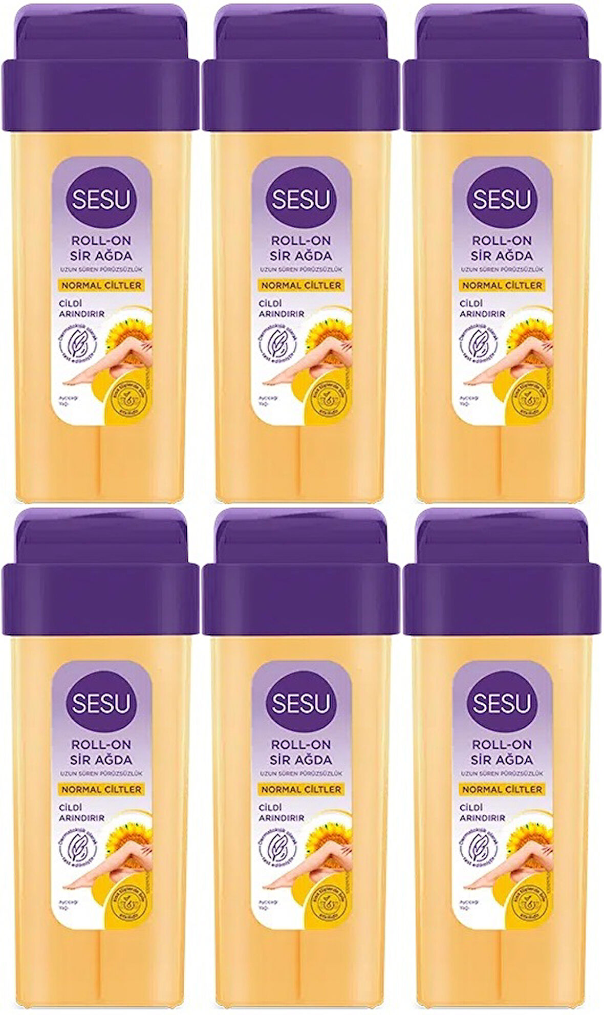 Sesu Roll-On Sir Ağda 100ML Sarı Normal Cilt (6 Lı Set)