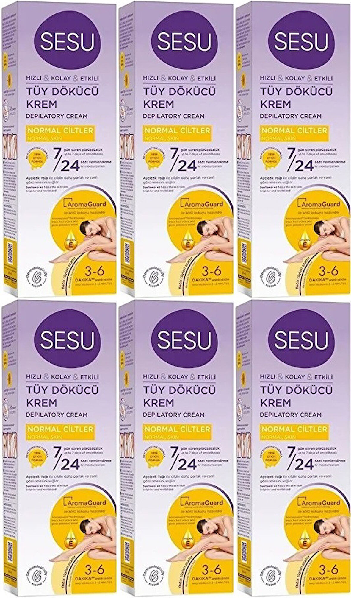 Sesu Tüy Dökücü Krem 100ML Normal Ciltler (6 Lı Set)