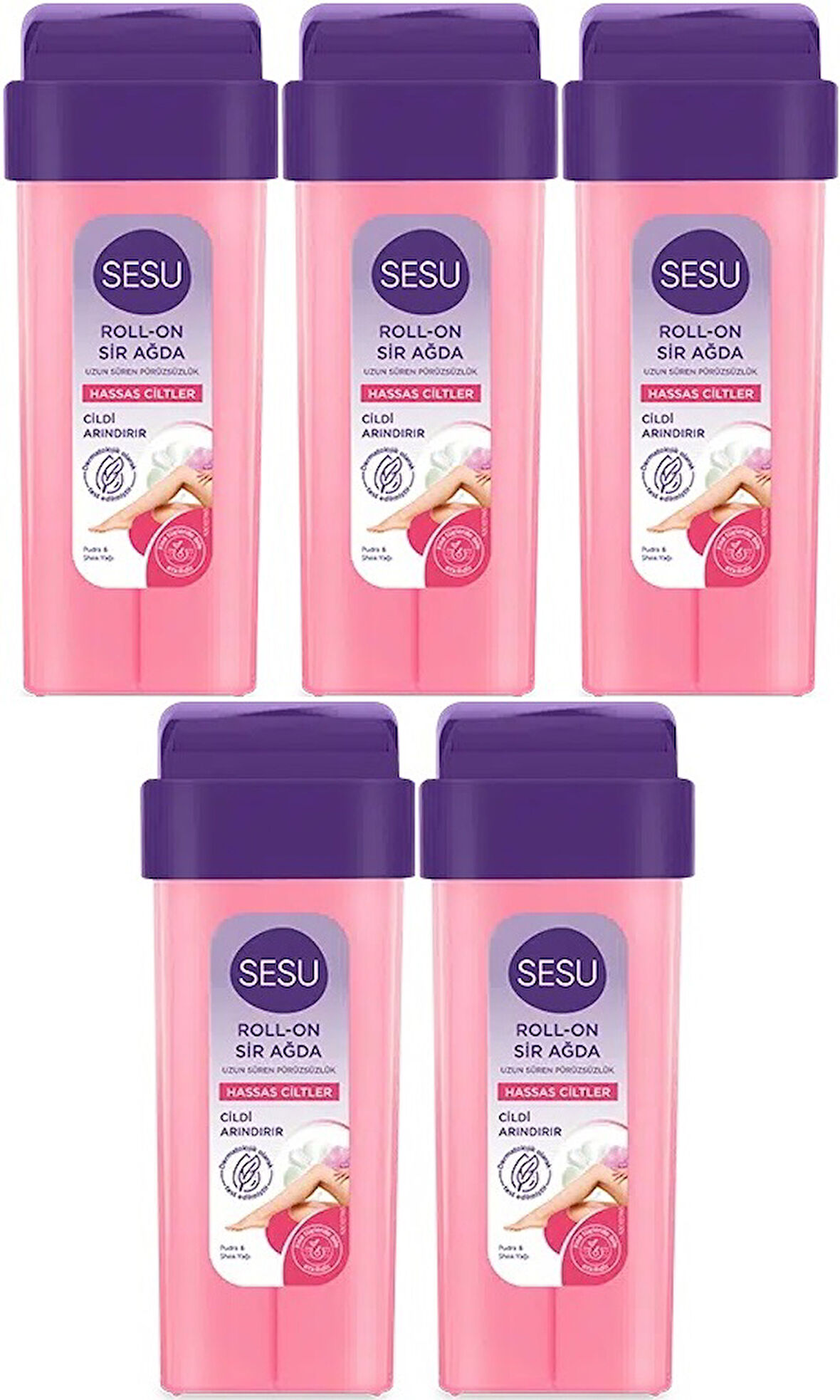 Sesu Roll-On Sir Ağda 100ML Pembe Hassas Cilt (5 Li Set)