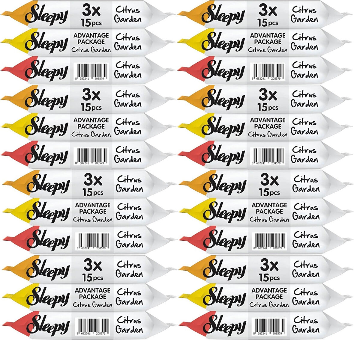 Sleepy Islak Havlu Cep Mendil 15 Yaprak (24 Lü Set) Narenciye Bahçesi/Citrus (8PK*3) 360 Yaprak