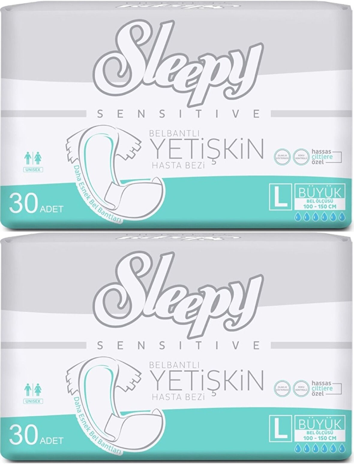 Sleepy Yetişkin Hasta Bezi Bel Bantlı L - Large - Büyük 60 Adet (2PK*30)