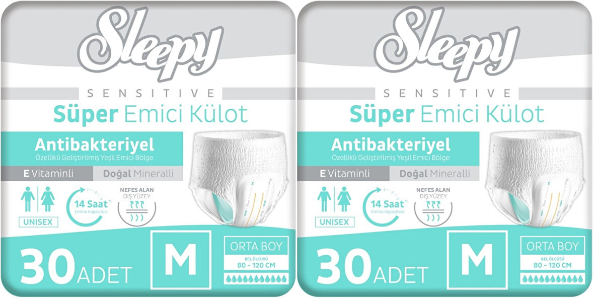 Sleepy Hasta Bezi Yetişkin Emici Külot M - Orta - Medium 60 Adet (2PK*30)