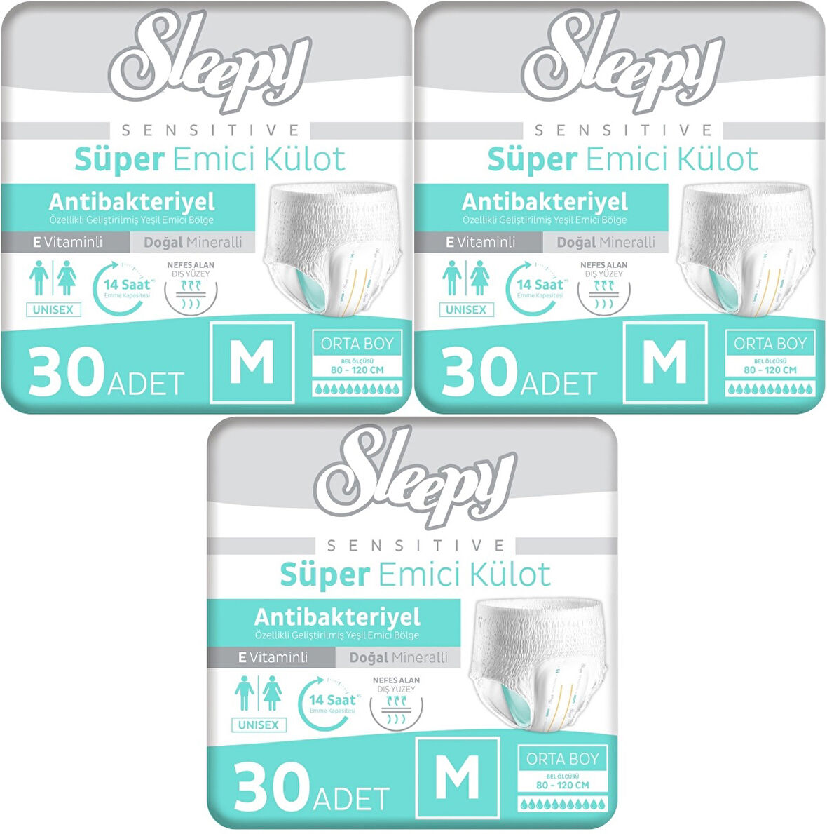 Sleepy Hasta Bezi Yetişkin Emici Külot M - Orta - Medium 90 Adet (3PK*30)