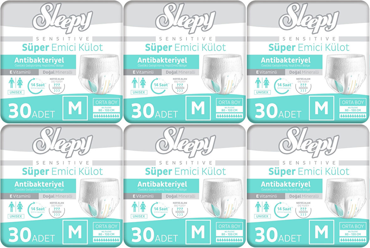 Sleepy Hasta Bezi Yetişkin Emici Külot M - Orta - Medium 180 Adet (6PK*30)