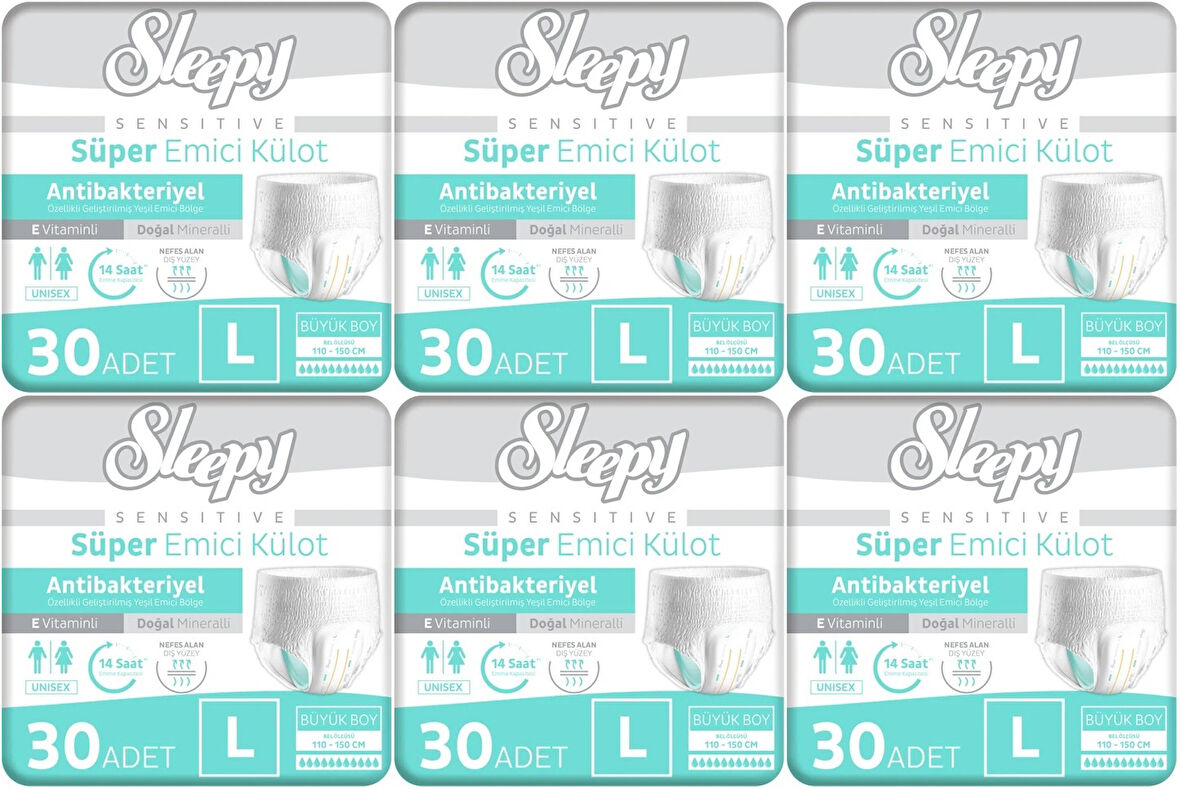Sleepy Hasta Bezi Yetişkin Emici Külot L - Büyük - Large 180 Adet (6PK*30)