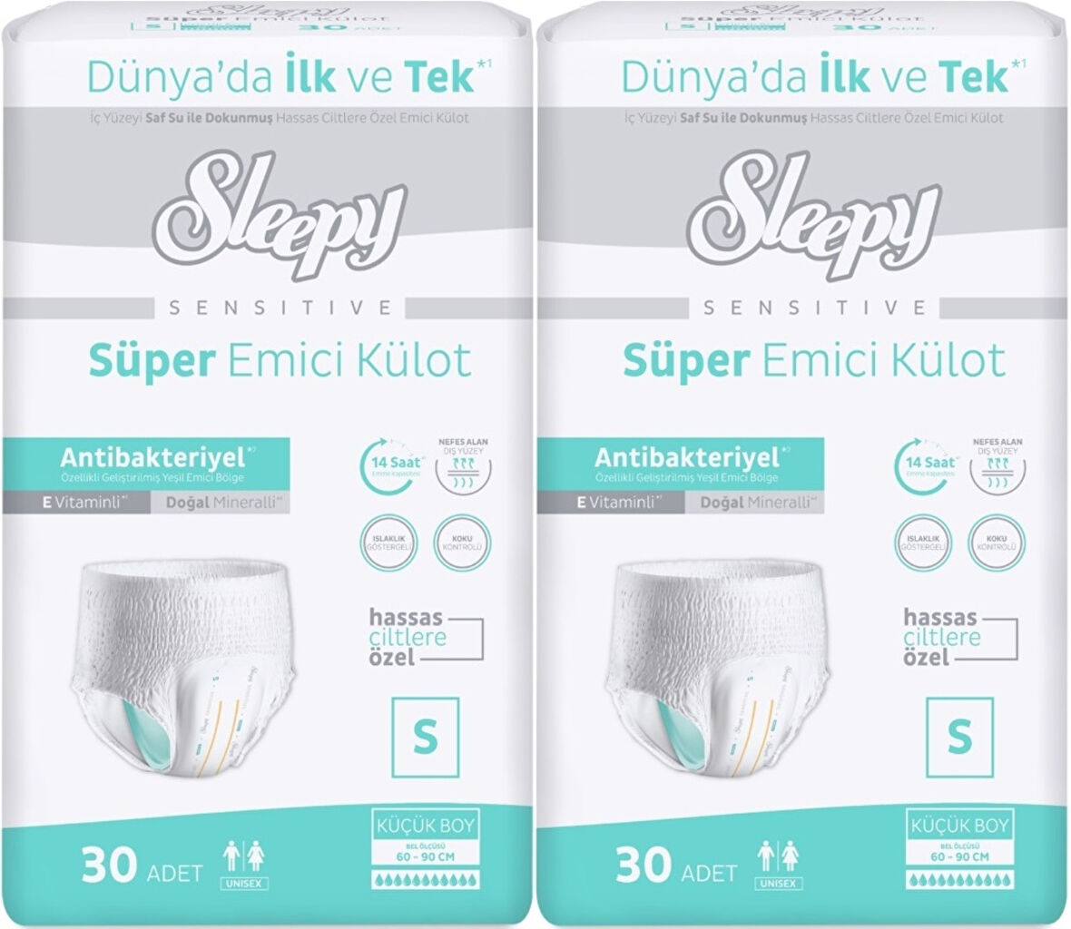 Sleepy Hasta Bezi Yetişkin Emici Külot S - Küçük - Small 60 Adet (2PK*30)