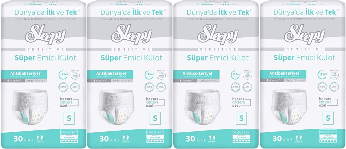 Sleepy Hasta Bezi Yetişkin Emici Külot S - Küçük - Small 120 Adet (4PK*30)