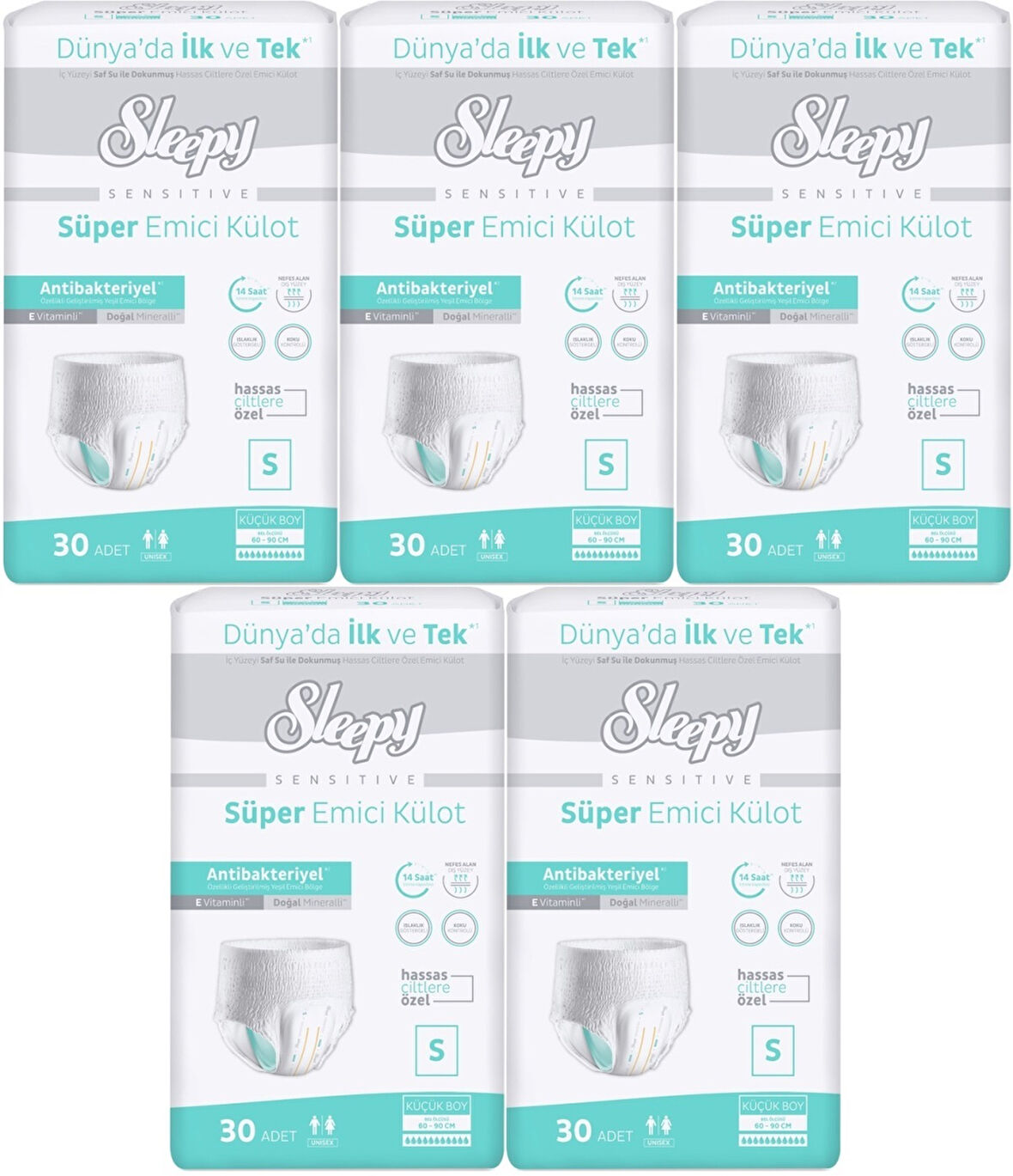 Sleepy Hasta Bezi Yetişkin Emici Külot S - Küçük - Small 150 Adet (5PK*30)