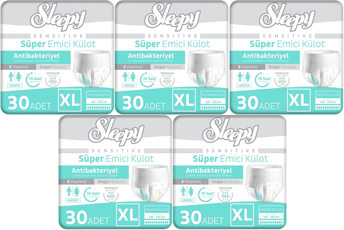 Sleepy Hasta Bezi Yetişkin Emici Külot XL - Ekstra Büyük - Extra Large 150 Adet (5PK*30)