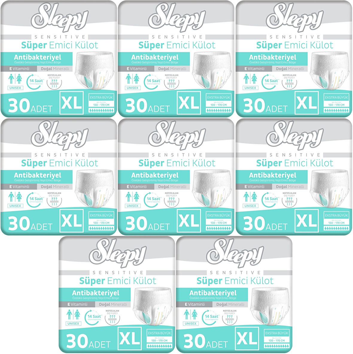 Sleepy Hasta Bezi Yetişkin Emici Külot XL - Ekstra Büyük - Extra Large 240 Adet (8PK*30)
