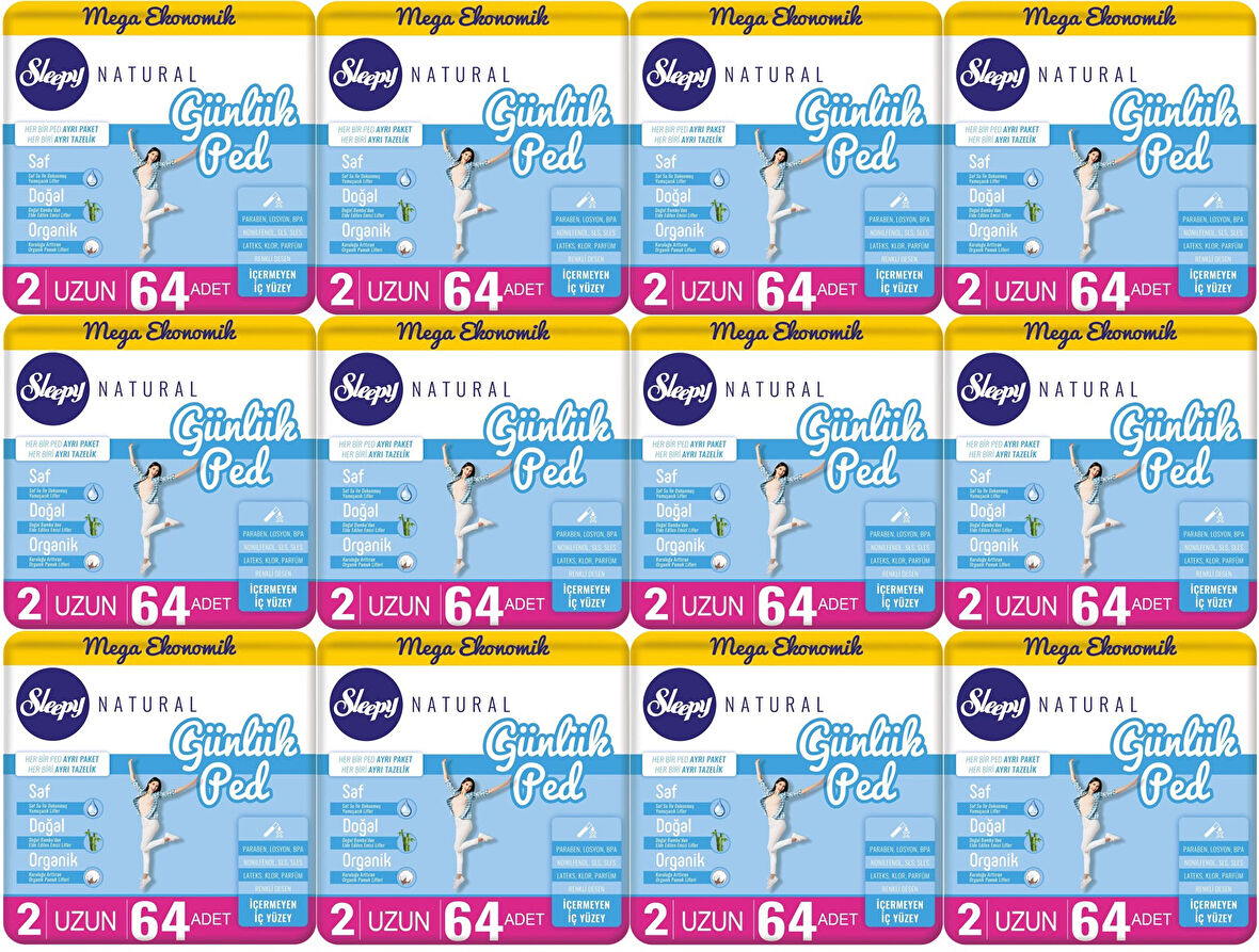 Sleepy Natural Günlük Ped Uzun 768 Adet Mega Pk (12PK*64)