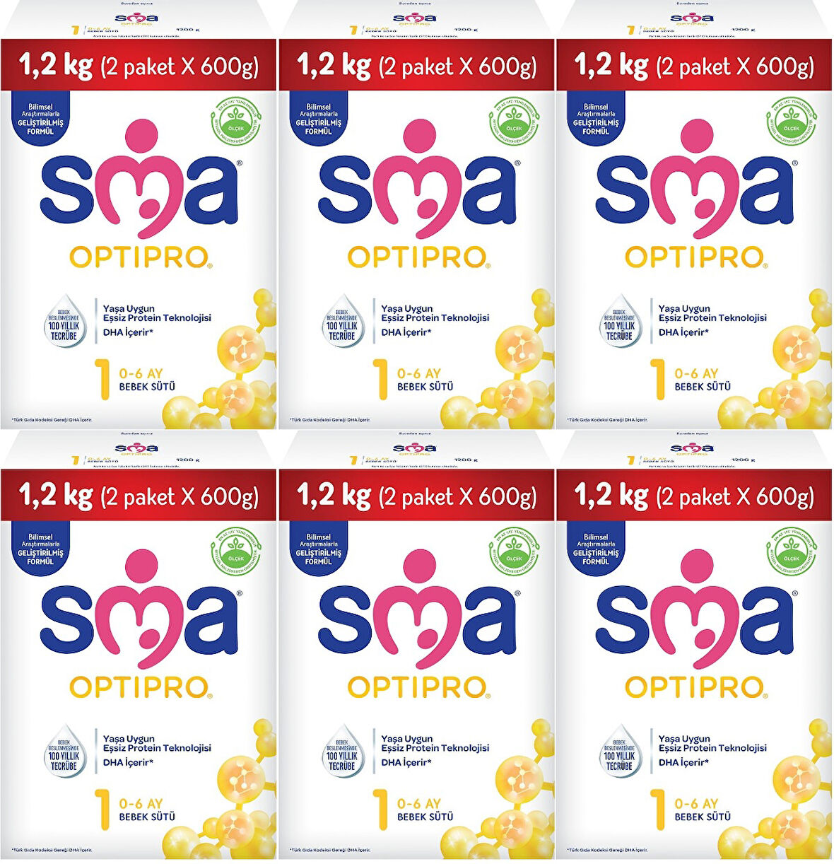 Sma Optipro 1200GR No:1 Bebek Sütü (0-6 Ay) Kutu (6 Lı Set)