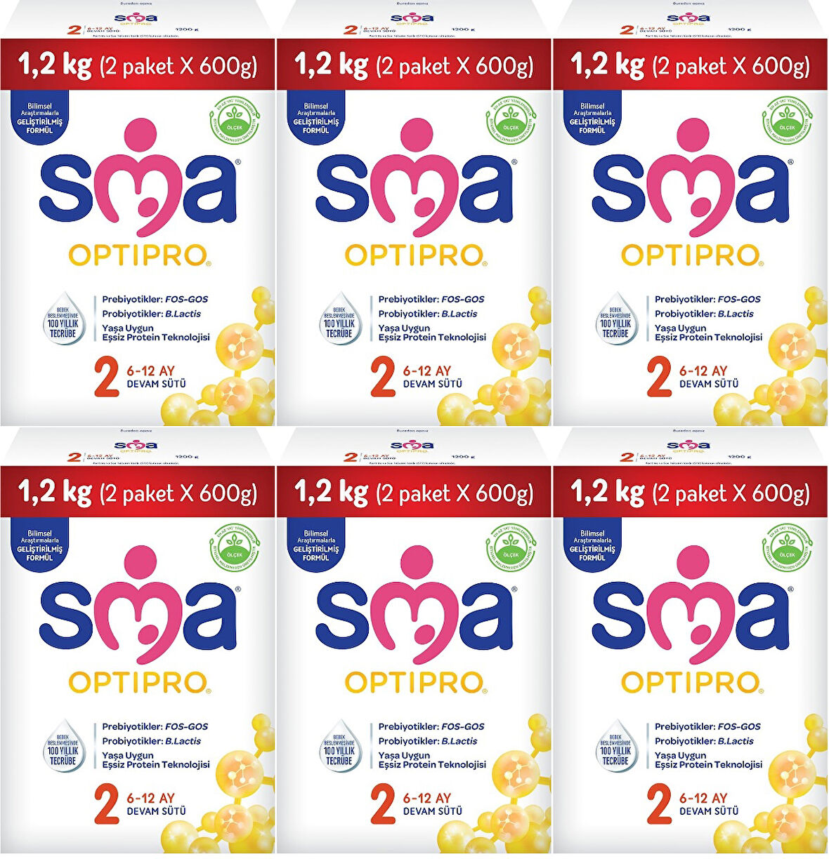 Sma Optipro 1200GR No:2 Devam Sütü (6-12 Ay) Kutu (6 Lı Set)