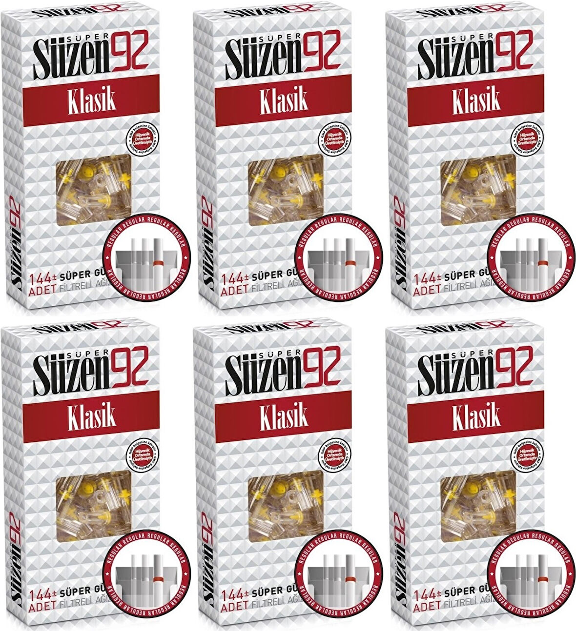 Süzen92 Klasik Sigara Ağızlık Filtresi 864 Adet Fırsat Pk Kutu (6PK*144)