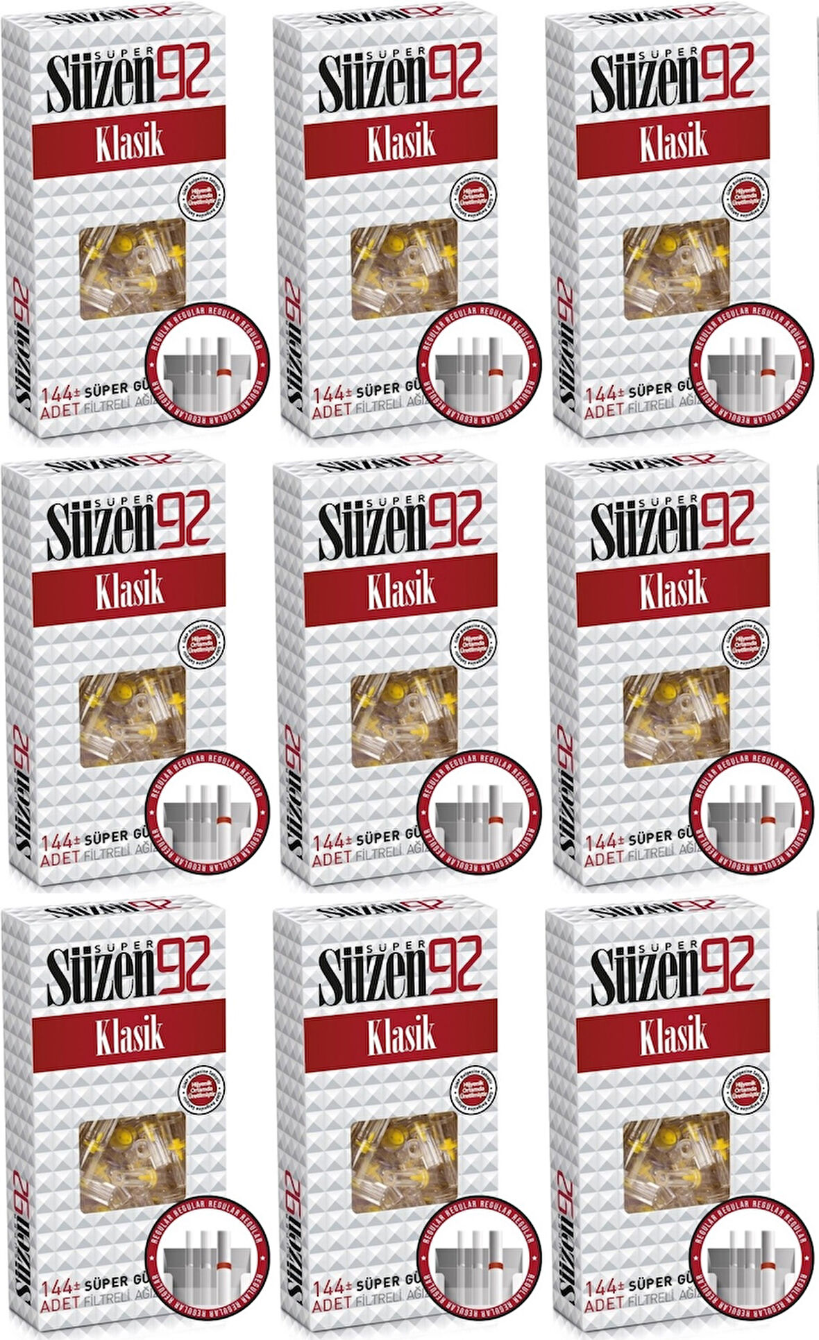Süzen92 Klasik Sigara Ağızlık Filtresi 1296 Adet Fırsat Pk Kutu (9PK*144)