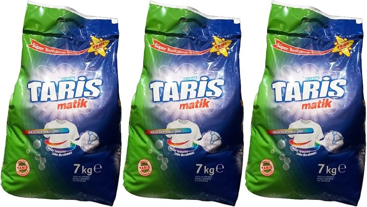 Tariş Matik Toz Çamaşır Deterjanı 21KG Renkli ve Beyazlar için (3PK*7KG) (159 Yıkama)