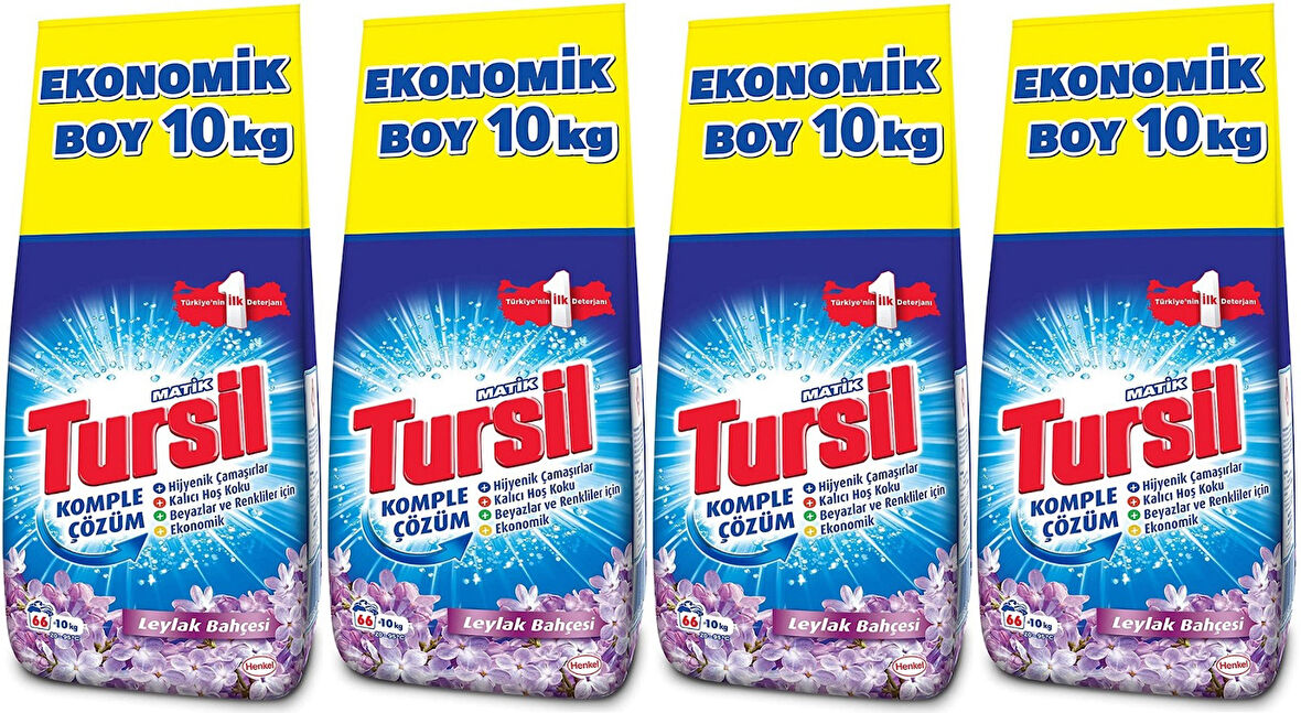 Tursil Matik Toz Çamaşır Deterjanı 40KG Leylak Bahçesi (4PK*10) (264 Yıkama)