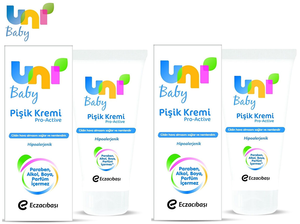 Uni Baby Bebek Bakım Pişik Önleyici Kremi 75Ml Pro Active (2 Li Set)