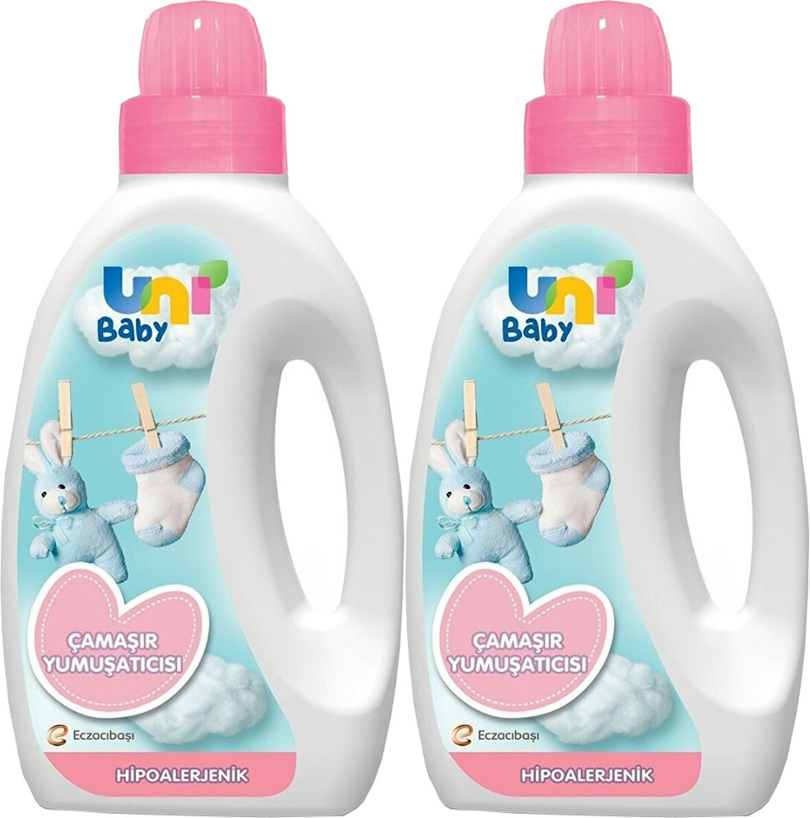 Uni Baby Çamaşır Yumuşatıcı 1500Ml Hassas Ciltler İçin/Hipoalerjenik (Pembe) (2 Li Set)