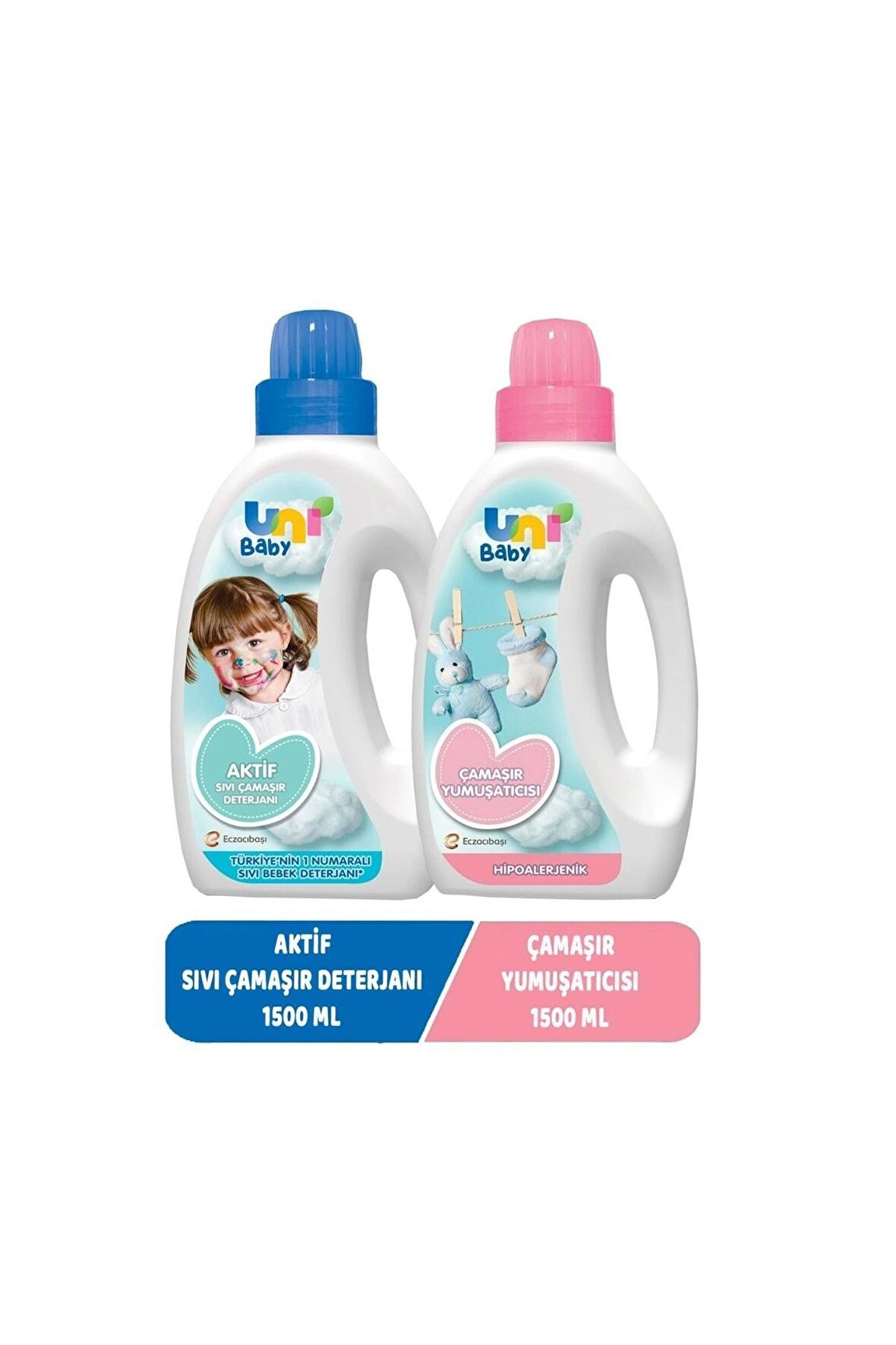 Sıvı Çamaşır Deterjanı 1500ml Aktif+yumuşatıcı 1500ml Hassas/hipoalerjenik Karma (2 Li Set)