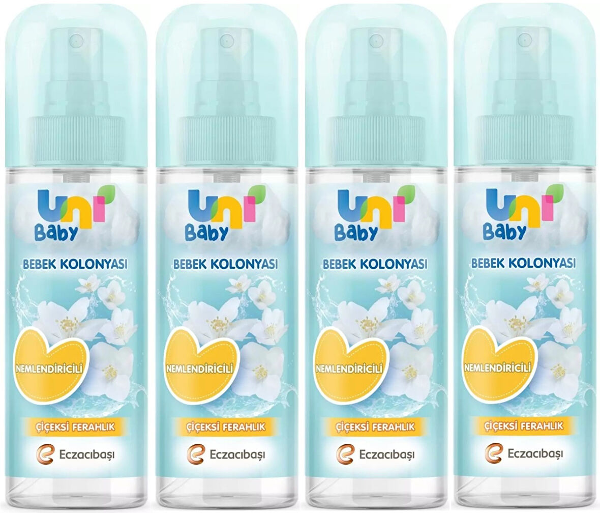 Uni Baby Bebek Kolonyası 150ML Nemlendiricili/Çiçeksi Ferahlık (4 Lü Set)