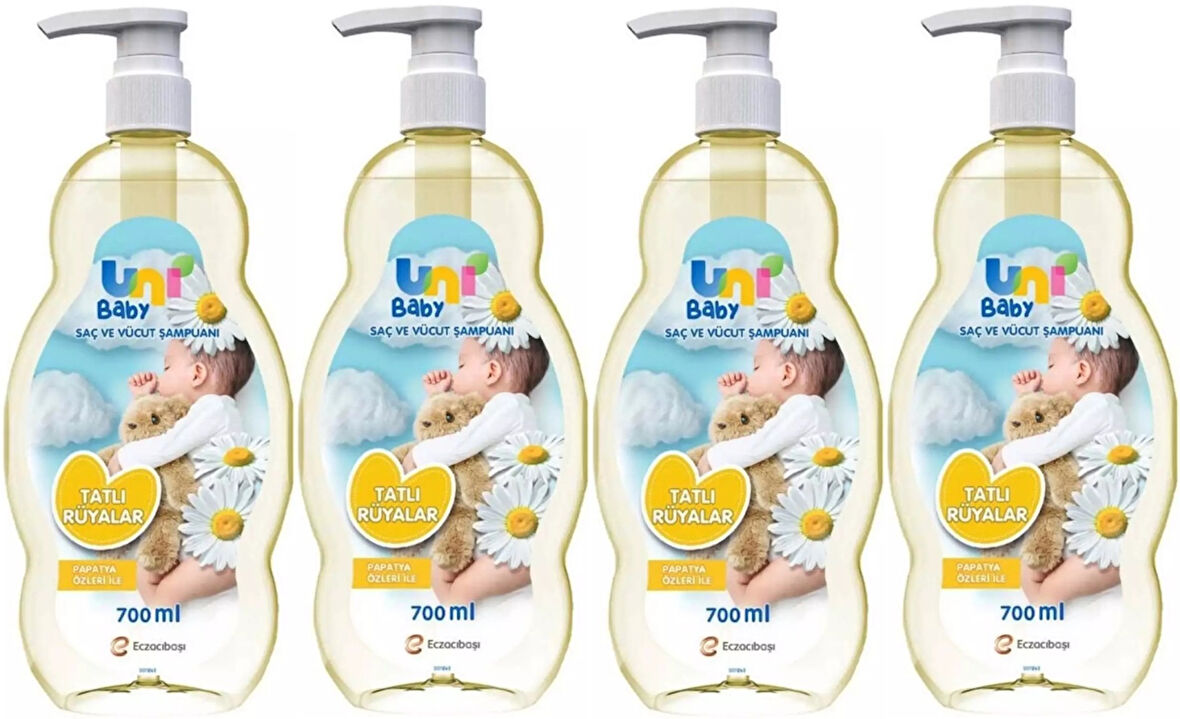 Uni Baby Bebek Şampuanı 700ML Tatlı Rüyalar (Pompalı) (4 Lü Set)