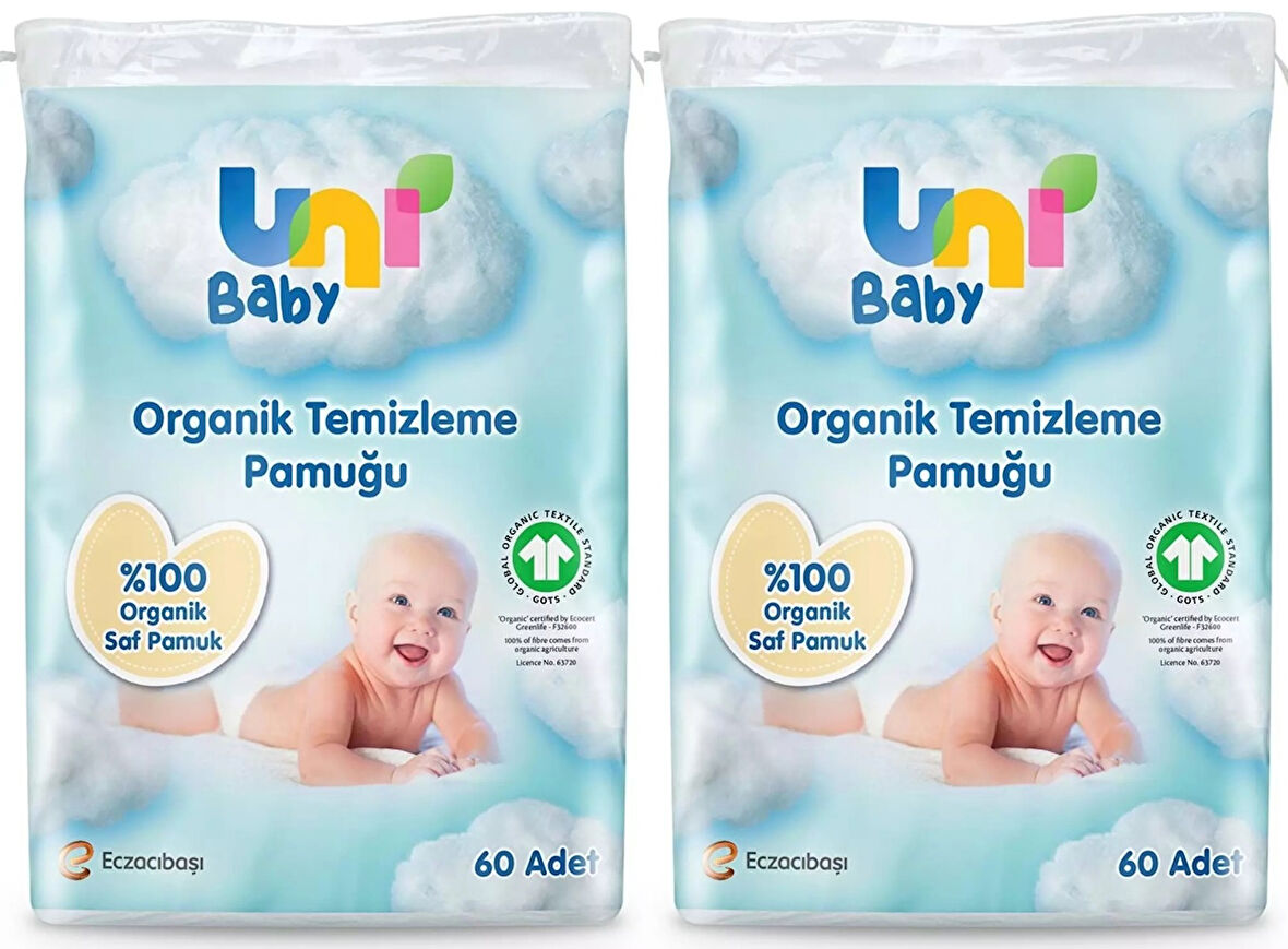 Uni Baby Bebek Temizleme Pamuğu 60 Adet Tekli Pk (2 Li Set)