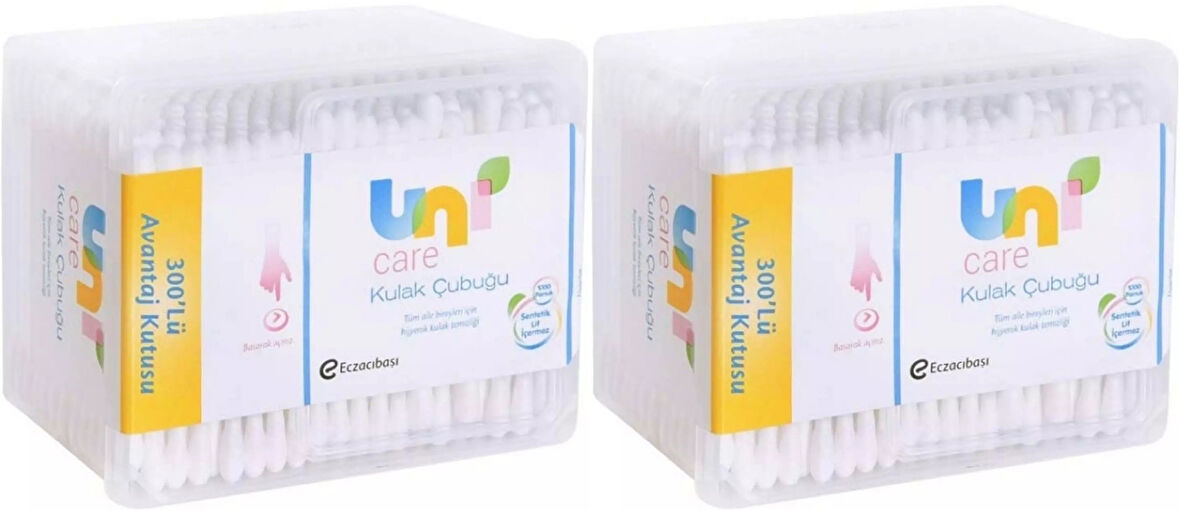 Uni Baby Kulak Temizleme Çubuğu 300 Adet Avantajlı Kutu (2 Li Set)
