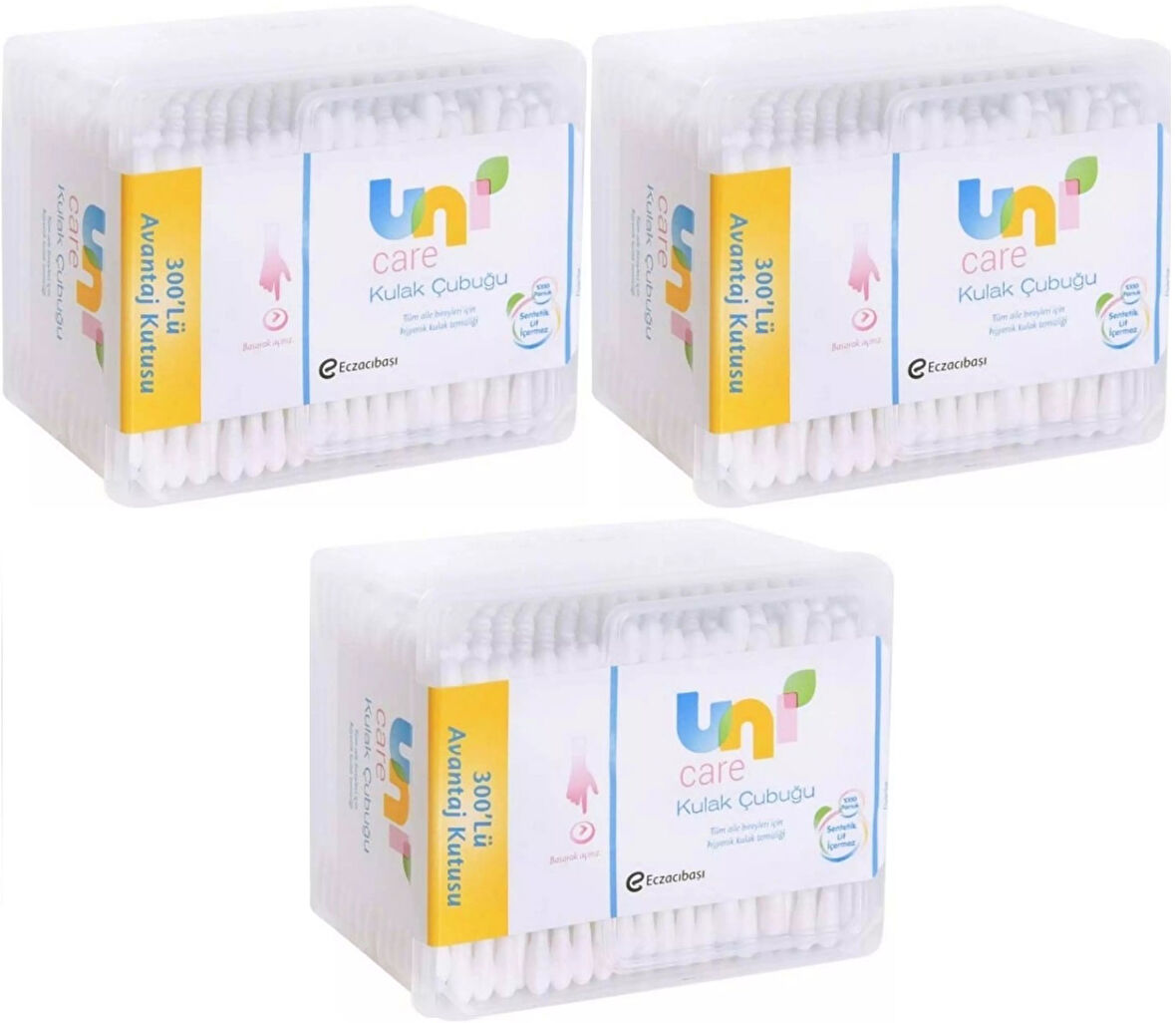 Uni Baby Kulak Temizleme Çubuğu 300 Adet Avantajlı Kutu (3 Lü Set)
