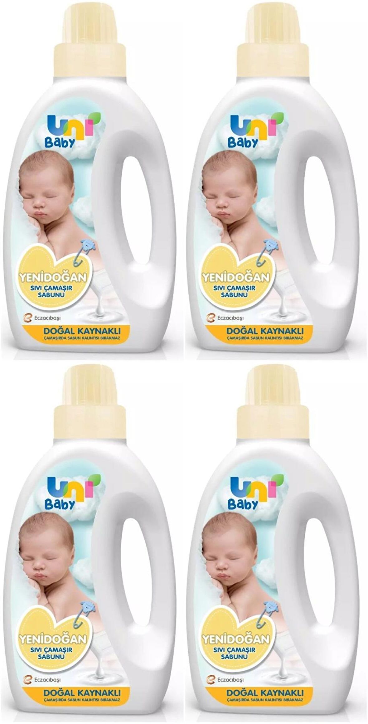 Uni Baby Yeni Doğan Çamaşır Deterjanı/Sabunu 1500ML (Sarı) (4 Lü Set)