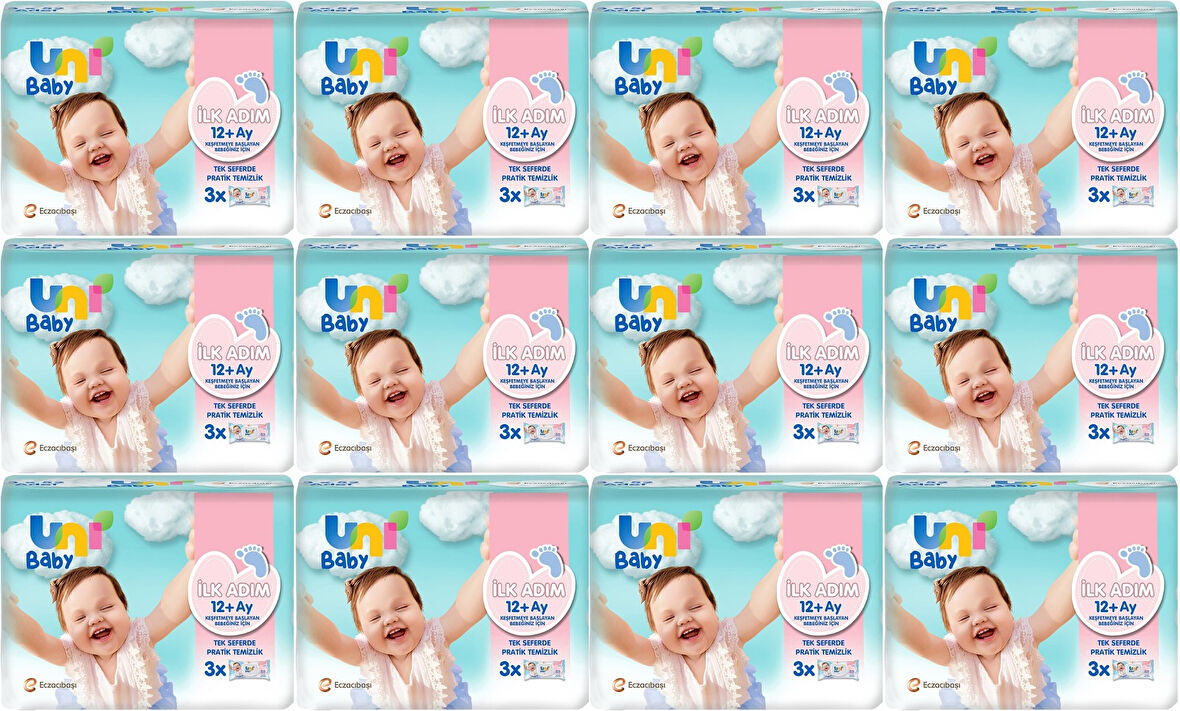 Uni Baby Islak Havlu Mendil İlk Adım 52 Yaprak (36 Lı Set) 1872 Yaprak (12PK*3)