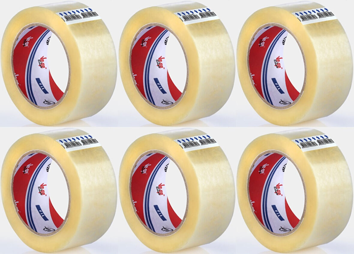 Ve-Ge Koli Bandı / Bant FİL 1 . Kalite 100 Metre (45mm*100 Metre) (6 Lı Set)