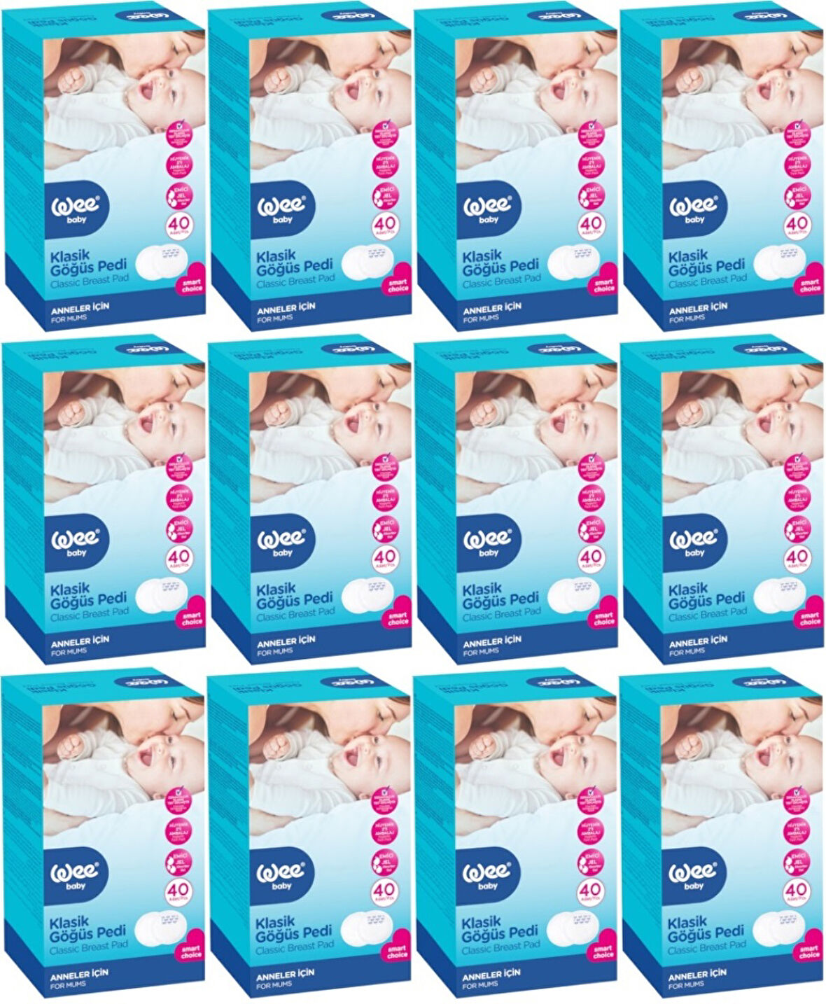 Wee Baby Klasik Göğüs Pedi (40 Lı) 480 Adet (12Pk*40)