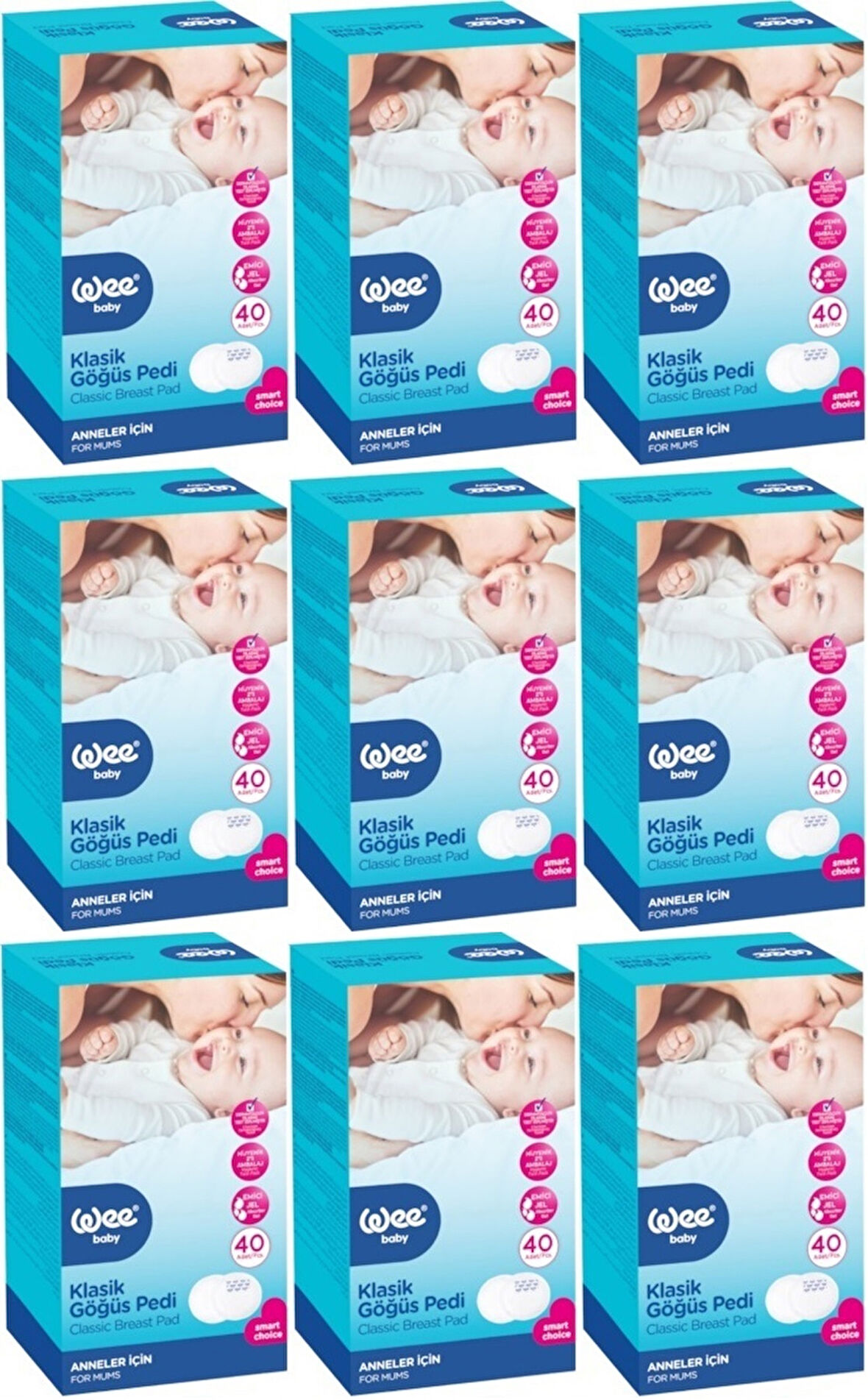 Wee Baby Klasik Göğüs Pedi (40 Lı) 360 Adet (9Pk*40)