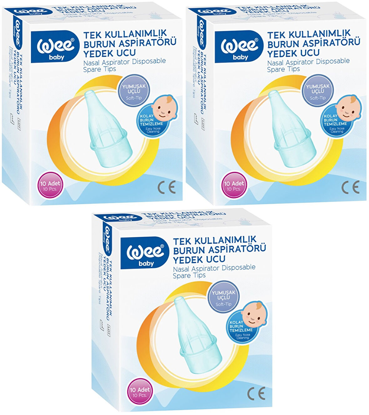 Wee Baby Burun Aspiratörü Nasal Yedek Ucu 30 Adet (3Pk*10) (Kod:163)