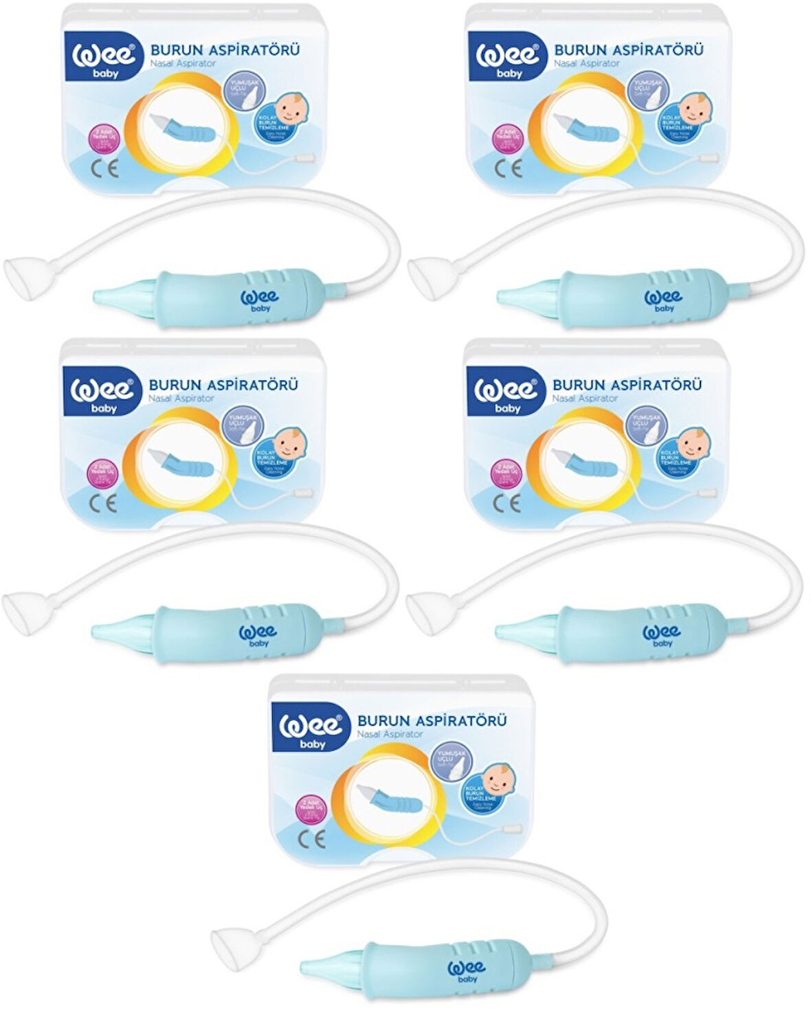 Wee Baby Burun Aspiratörü Nasal (Yeni Saklama Kabı Kutulu) (5 Li Set) (WEE162)
