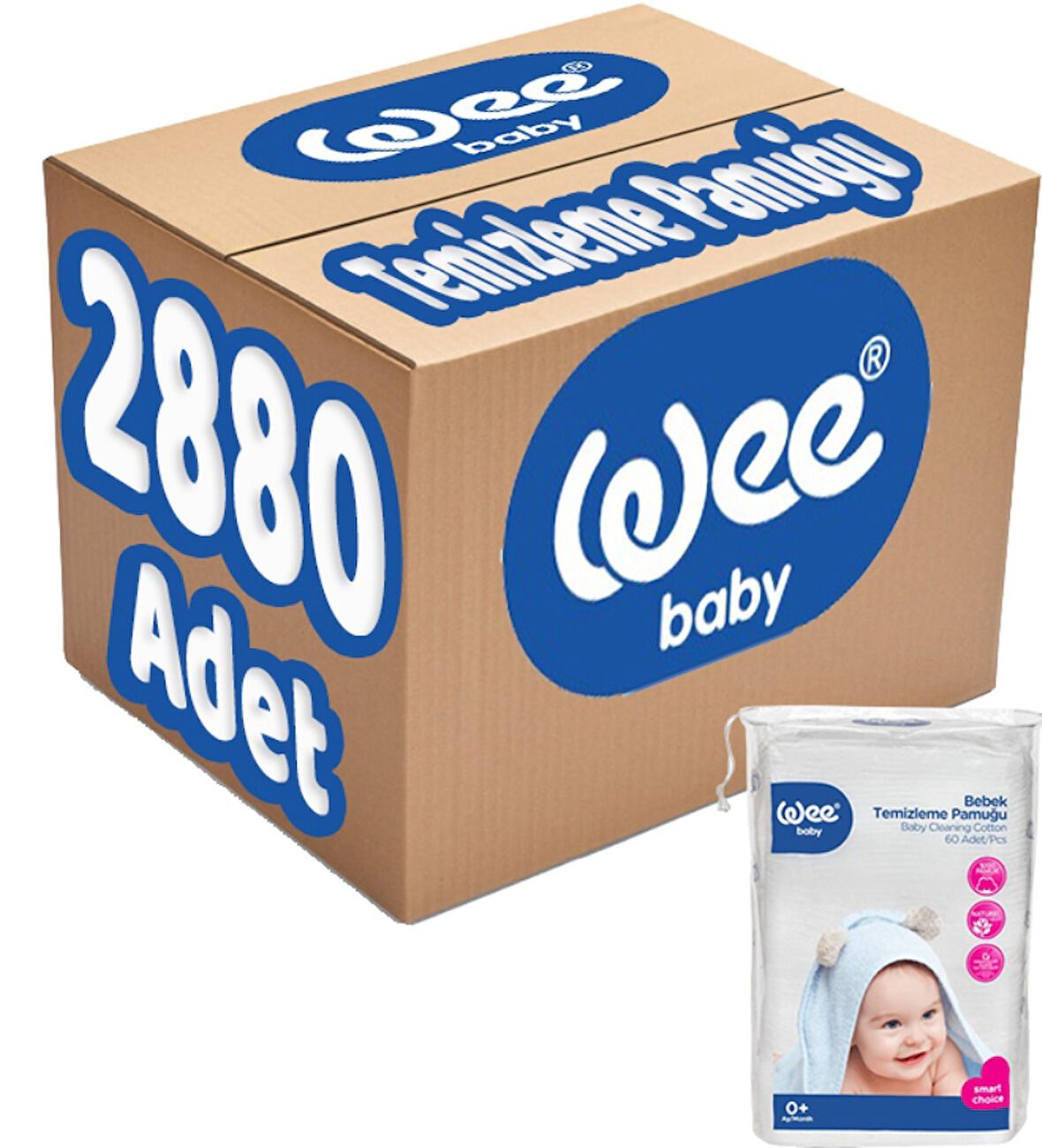Wee Baby Bebek Temizleme Pamuğu 2880 Adet (48PK*60)