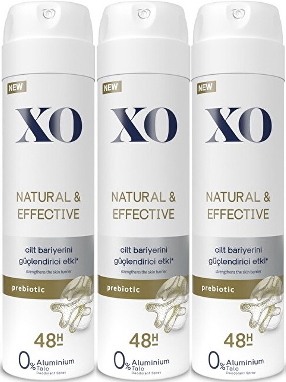 XO Deodorant 150ML Women-Kadın Natural & Effective (3 Lü Set)