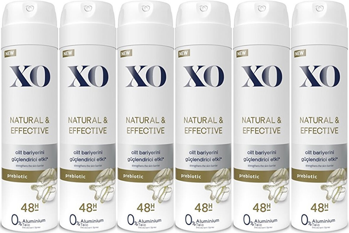 XO Deodorant 150ML Women-Kadın Natural & Effective (6 Lı Set)