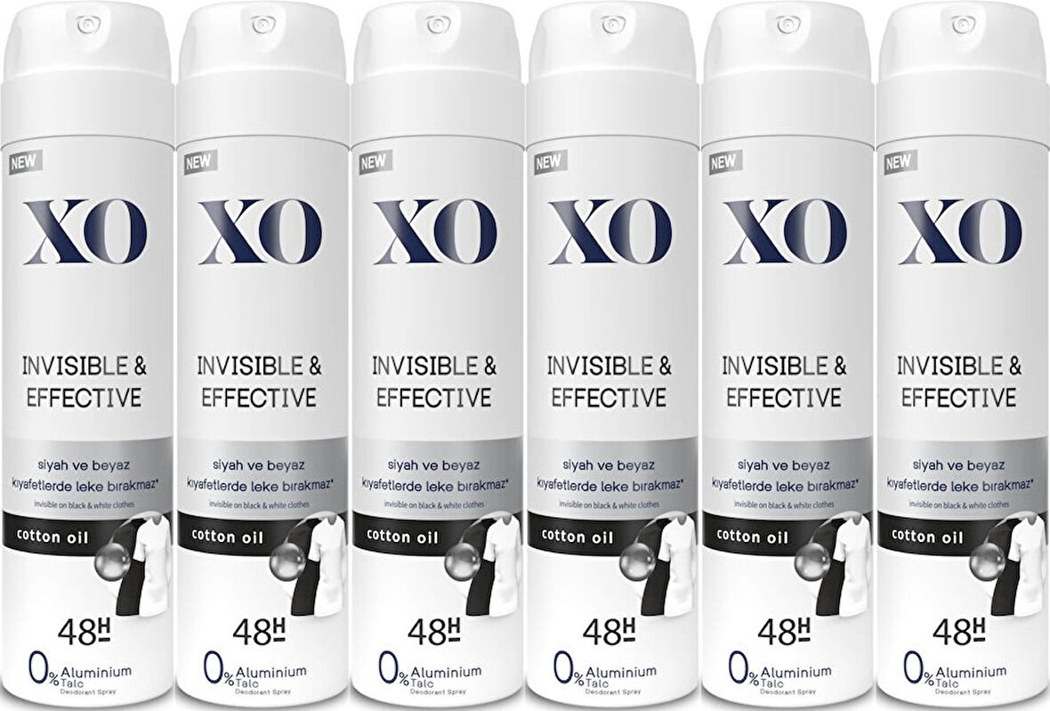 XO Deodorant 150ML Women-Kadın Invisible & Effective (6 Lı Set)