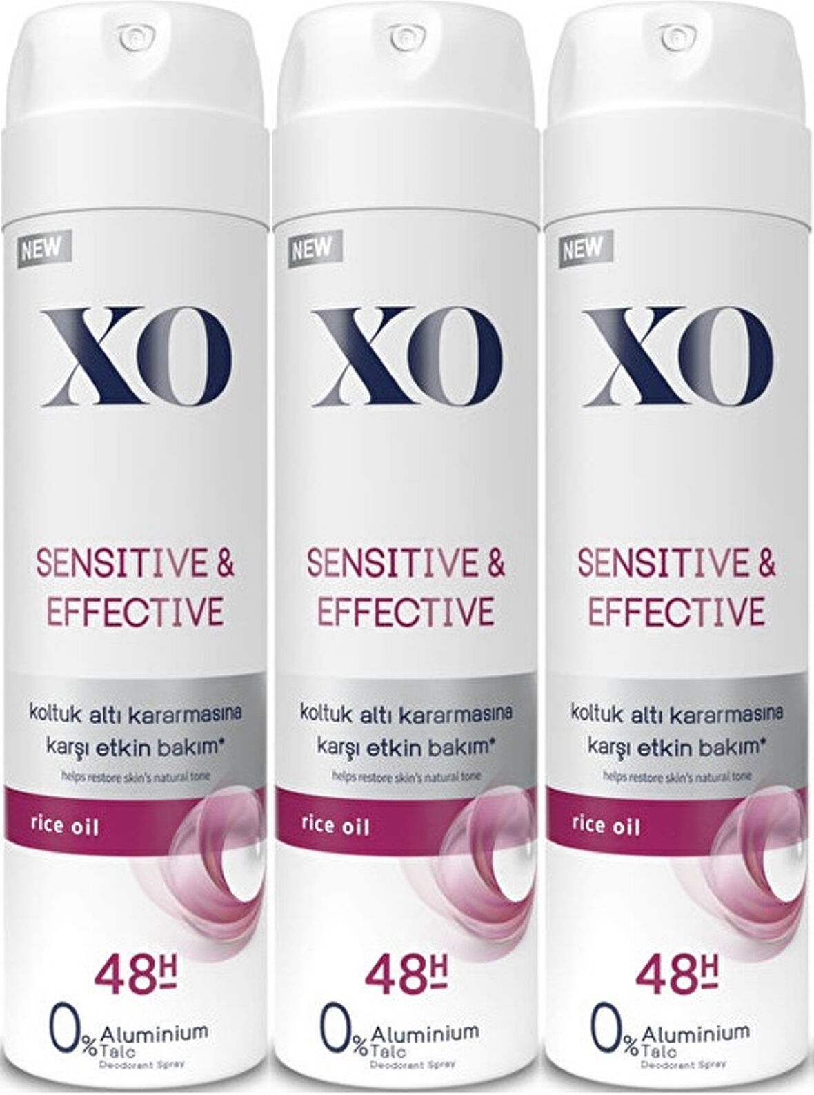 XO Deodorant 150ML Women-Kadın Sensitive & Effective (3 Lü Set)