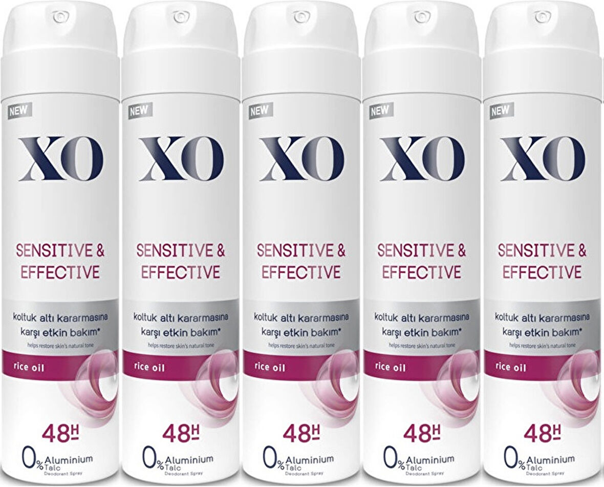 XO Deodorant 150ML Women-Kadın Sensitive & Effective (5 Li Set)