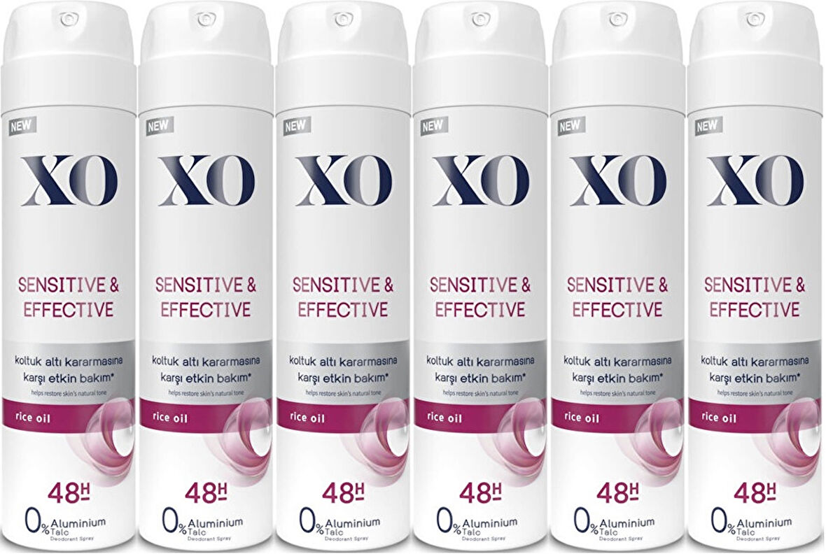 XO Deodorant 150ML Women-Kadın Sensitive & Effective (6 Lı Set)